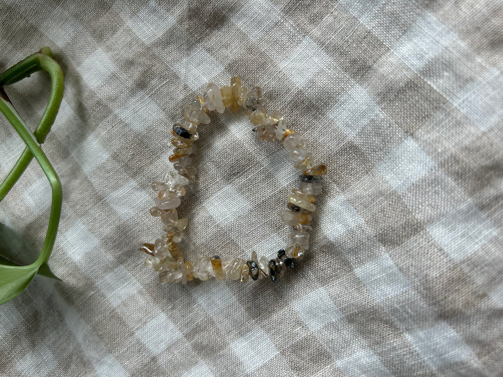 Rutilated Quartz Chip Bracelet