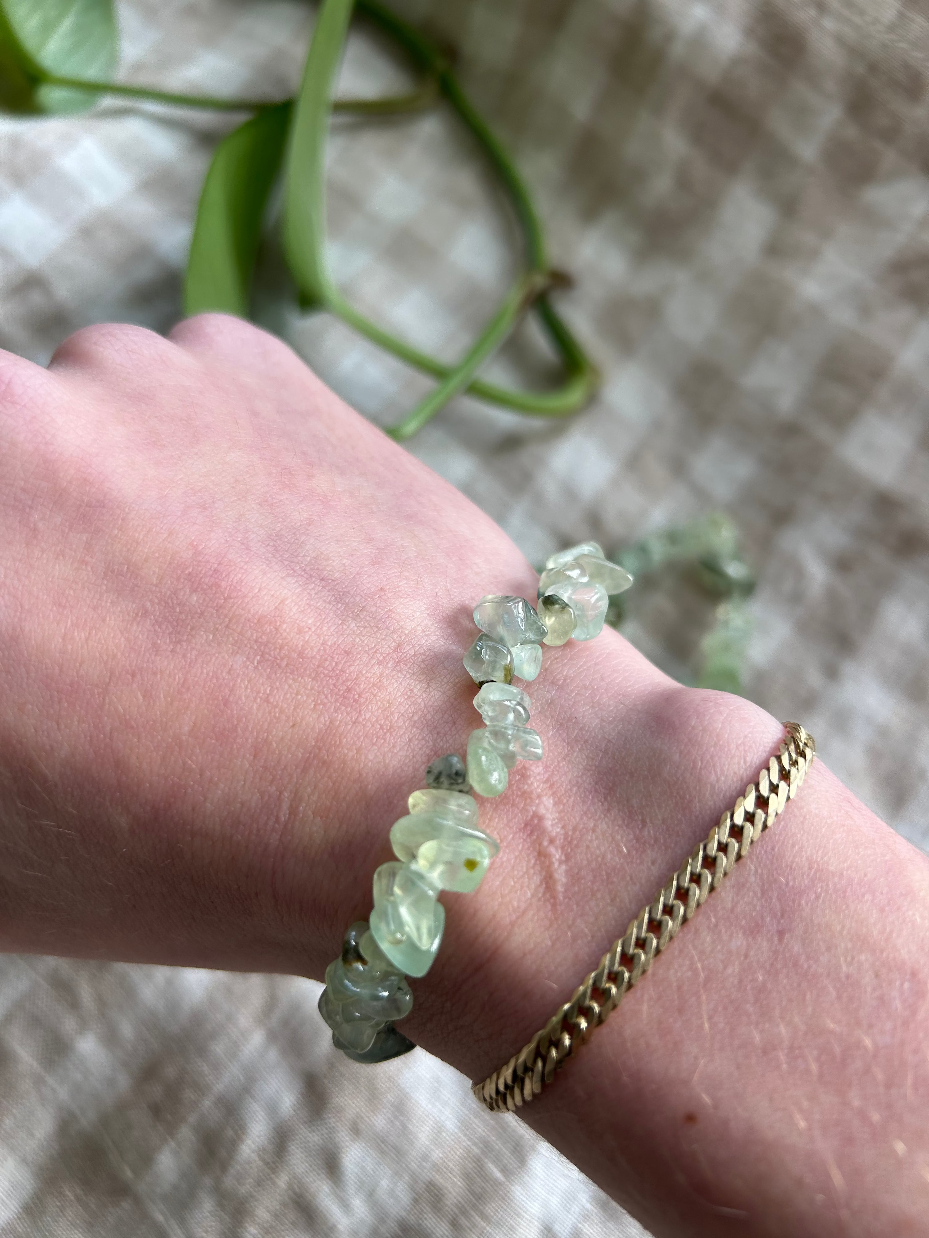 Prehnite Chip Bracelet