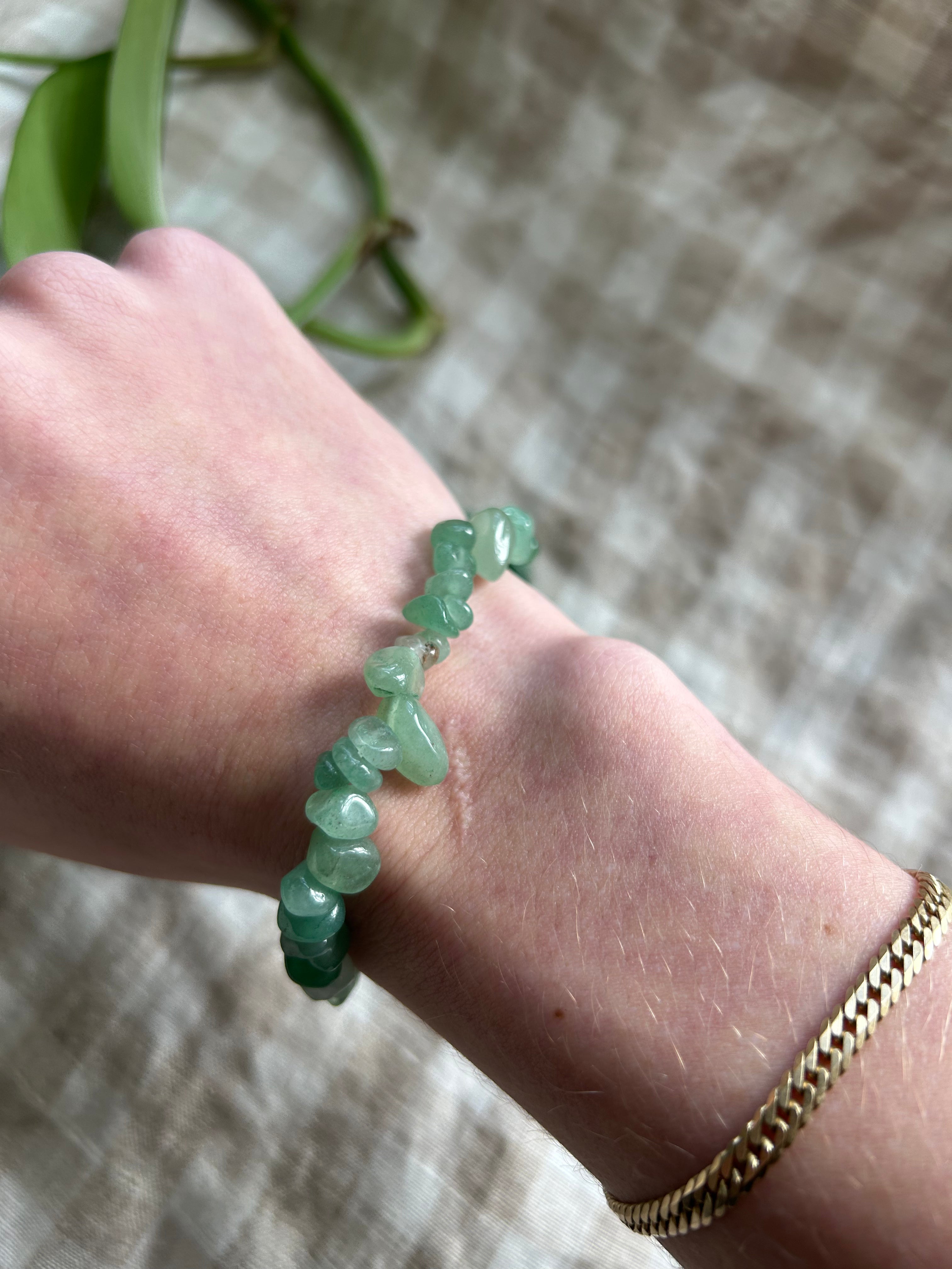 Green Aventurine Chip Bracelet