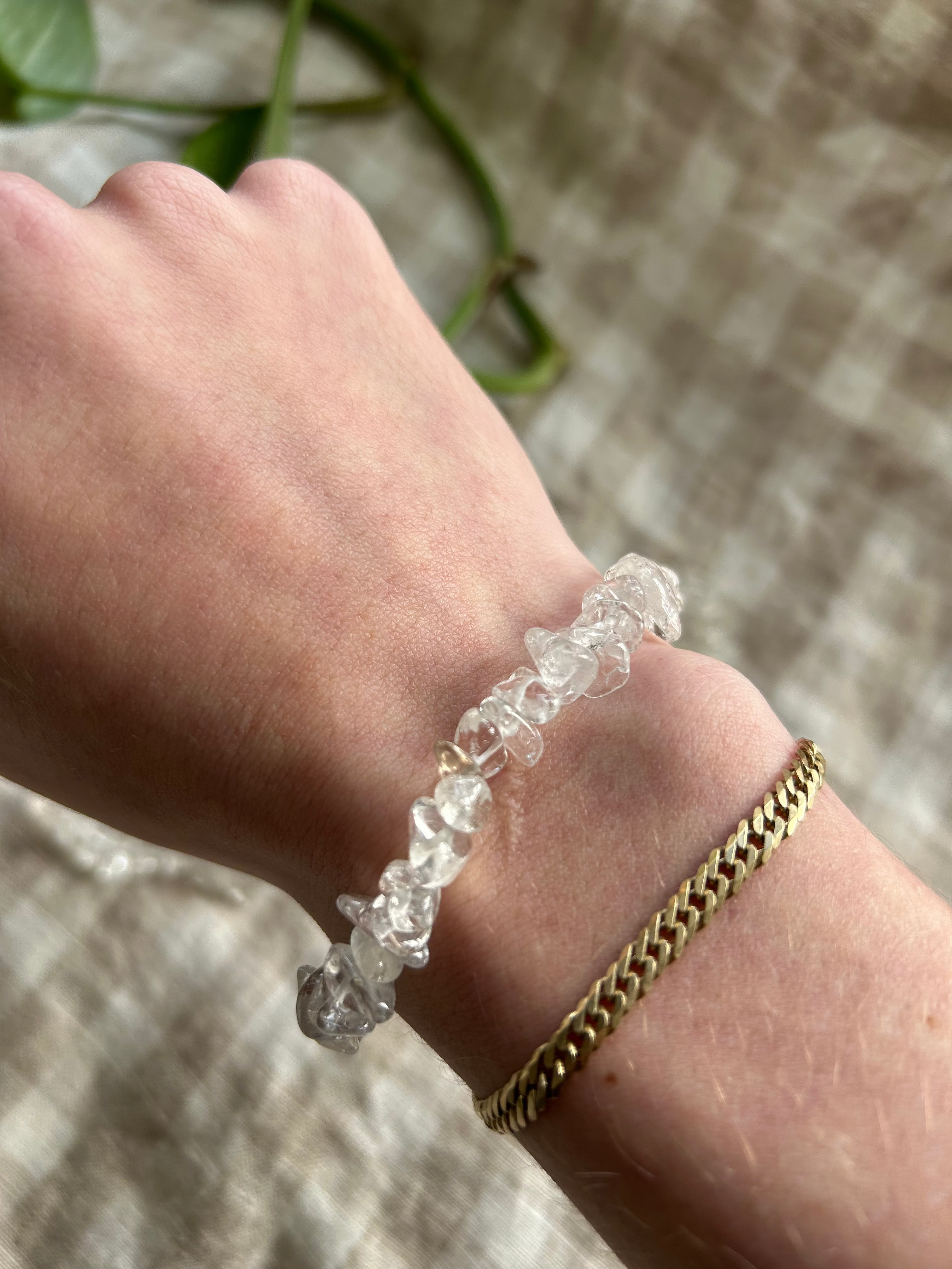Clear Quartz Chip Bracelet