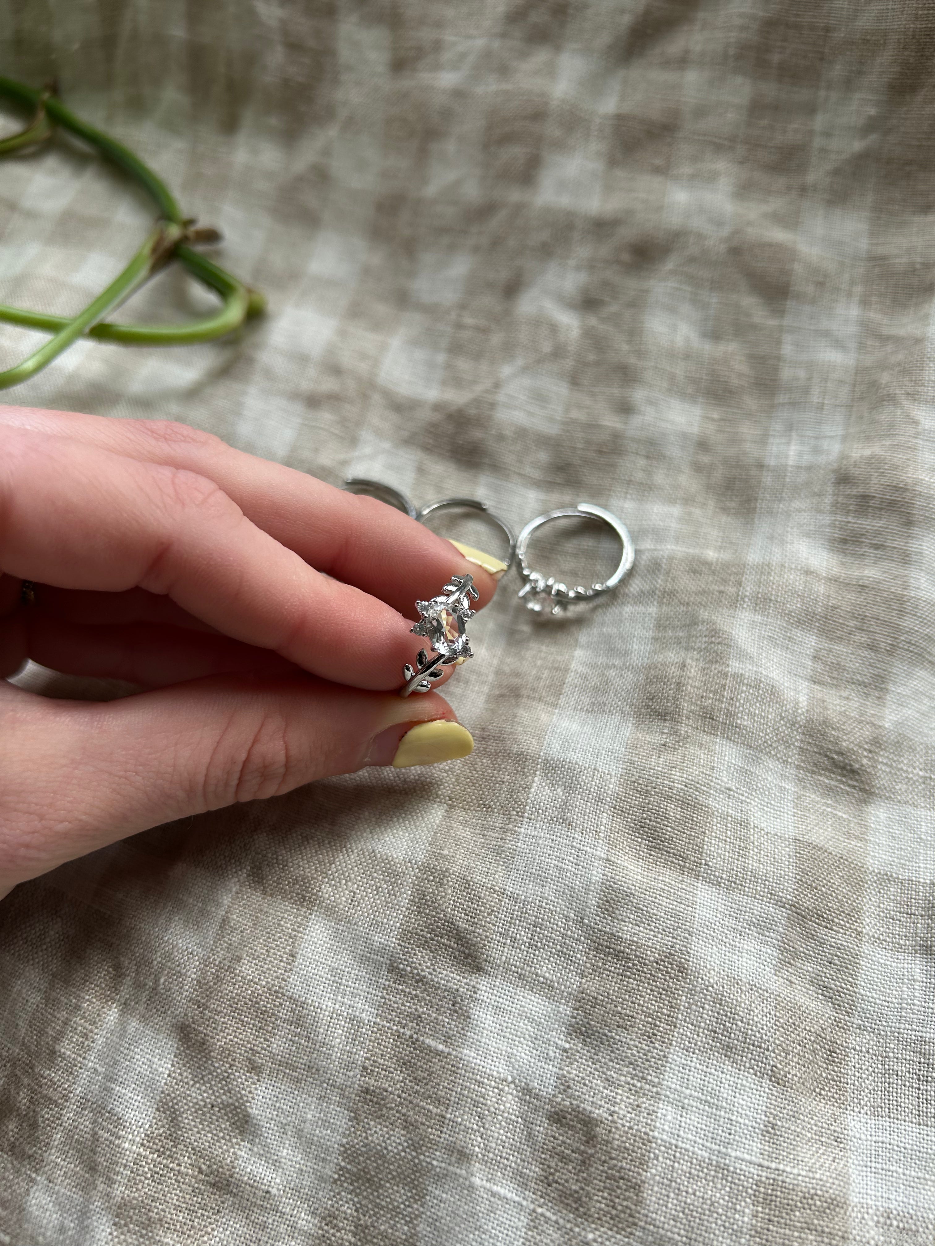 Clear Quartz Ring (Adjustable)