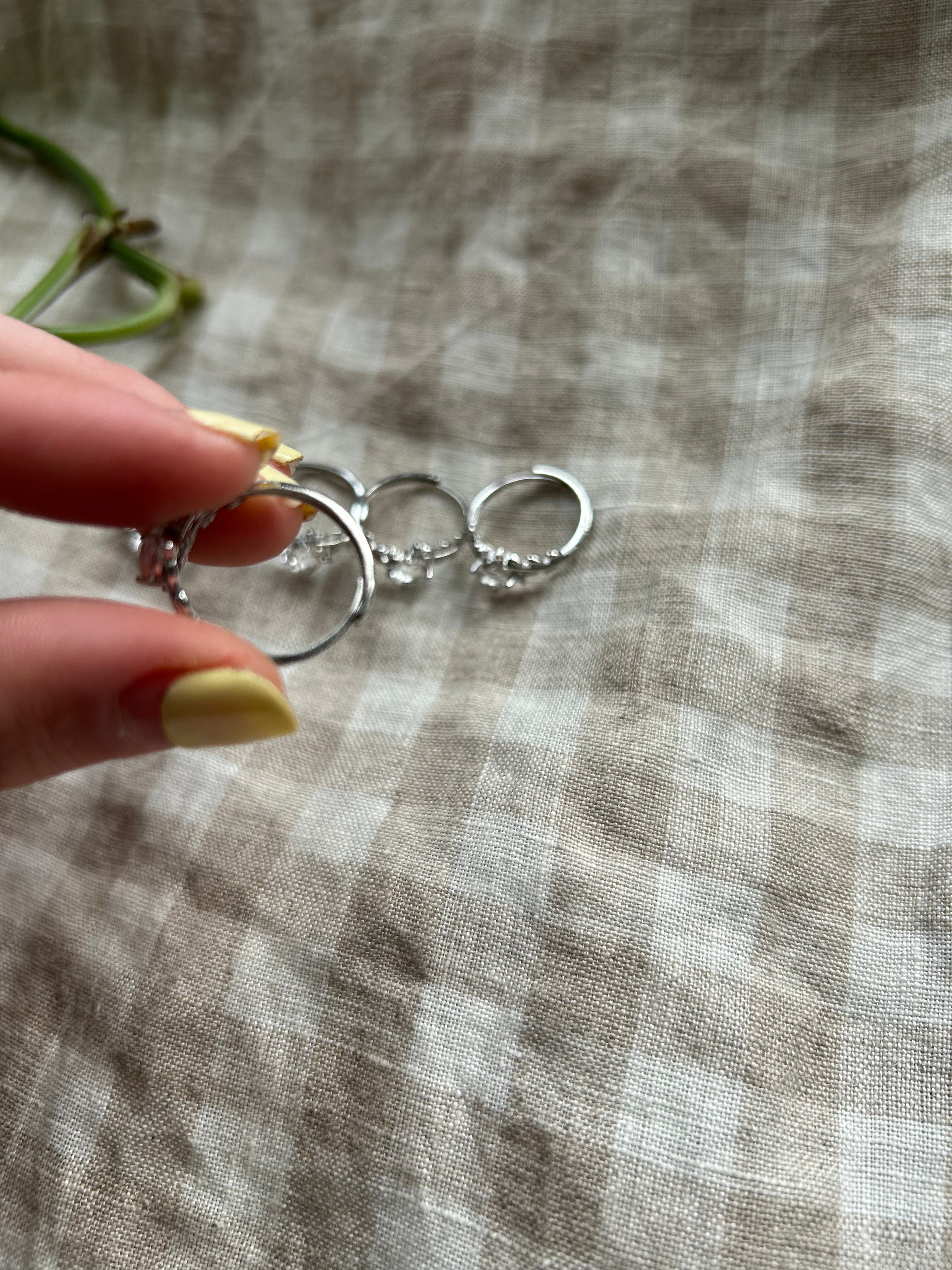 Clear Quartz Ring (Adjustable)